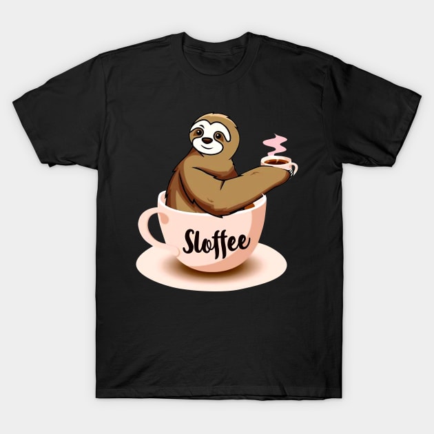 Sloffee Sloth Coffee Funny T-Shirt by Rumsa